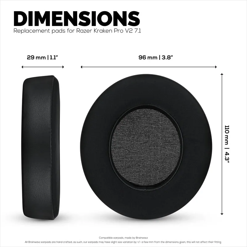 Hybrid-Ohrpolster für Razer Kraken PRO V2 7.1-Kopfhörer, cooles Gel, PU-Leder und dicker Memory-Schaum
