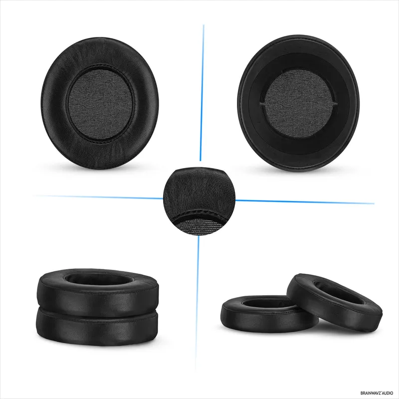 Pad Telinga Kulit Biri-biri untuk Fon Kepala Razer Kraken PRO V2 7.1, Kulit Asli Lembut, Buih Memori