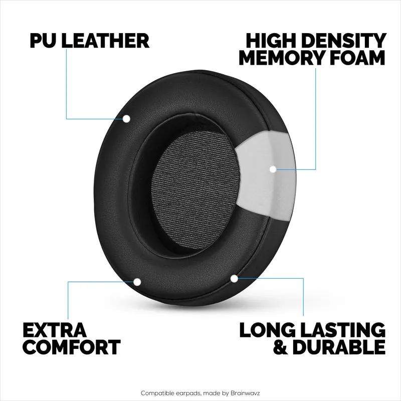 Pad Telinga Kulit PU untuk Fon Kepala Permainan Razer Kraken PRO V2 7.1, Kulit PU, Buih Memori