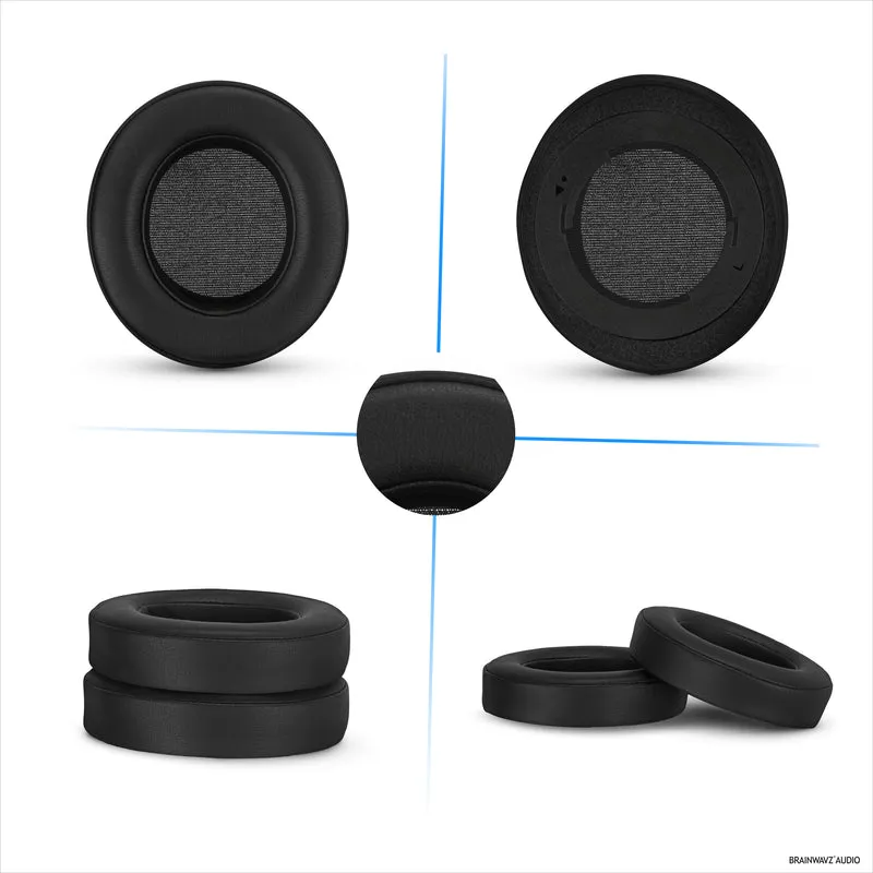 Pad Telinga Kulit PU untuk Fon Kepala Permainan Razer Kraken PRO V2 7.1, Kulit PU, Buih Memori