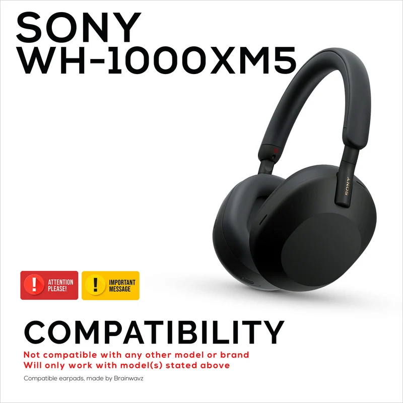 Ohrpolster aus Schaffell für die Kopfhörer Sony WH-1000XM5, weiches Echtleder, Memory Foam für zusätzlichen Komfort, strapazierfähige und langlebige Ohrpolster