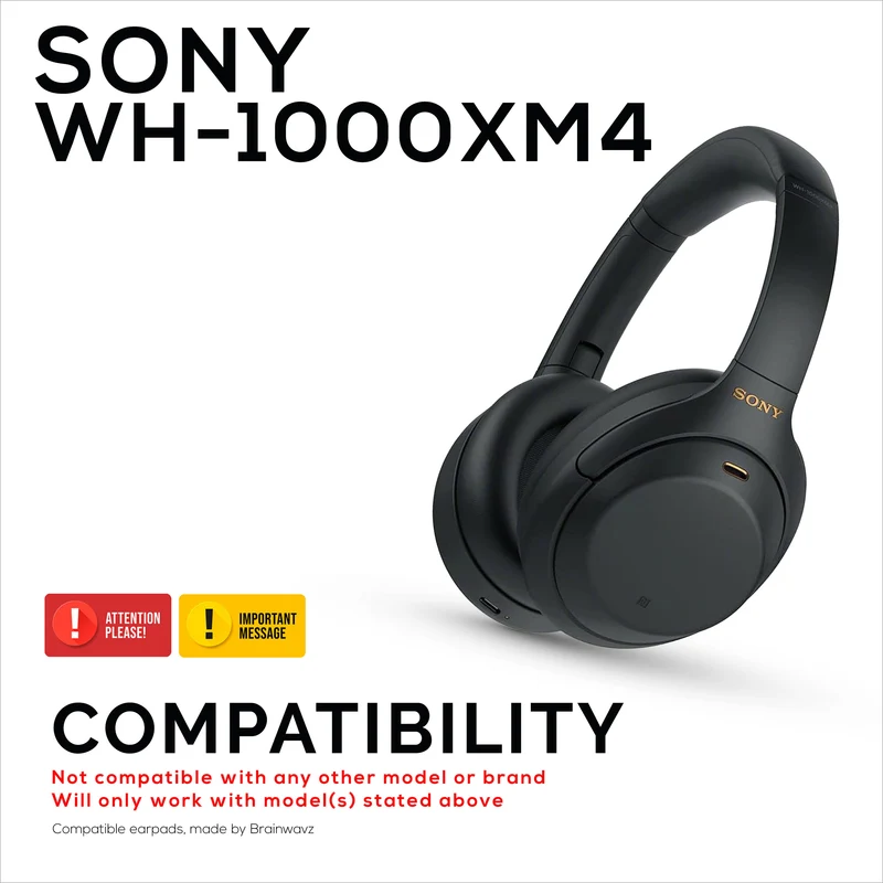 Ohrpolster aus Schaffell für die Kopfhörer Sony WH-1000XM4, weiches Echtleder, Memory Foam für extra Komfort, strapazierfähig und langlebig