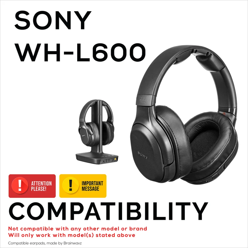 Ersatz-Ohrpolster für Sony WH-L600-Kopfhörer, PU-Leder, Memory Foam für zusätzlichen Komfort
