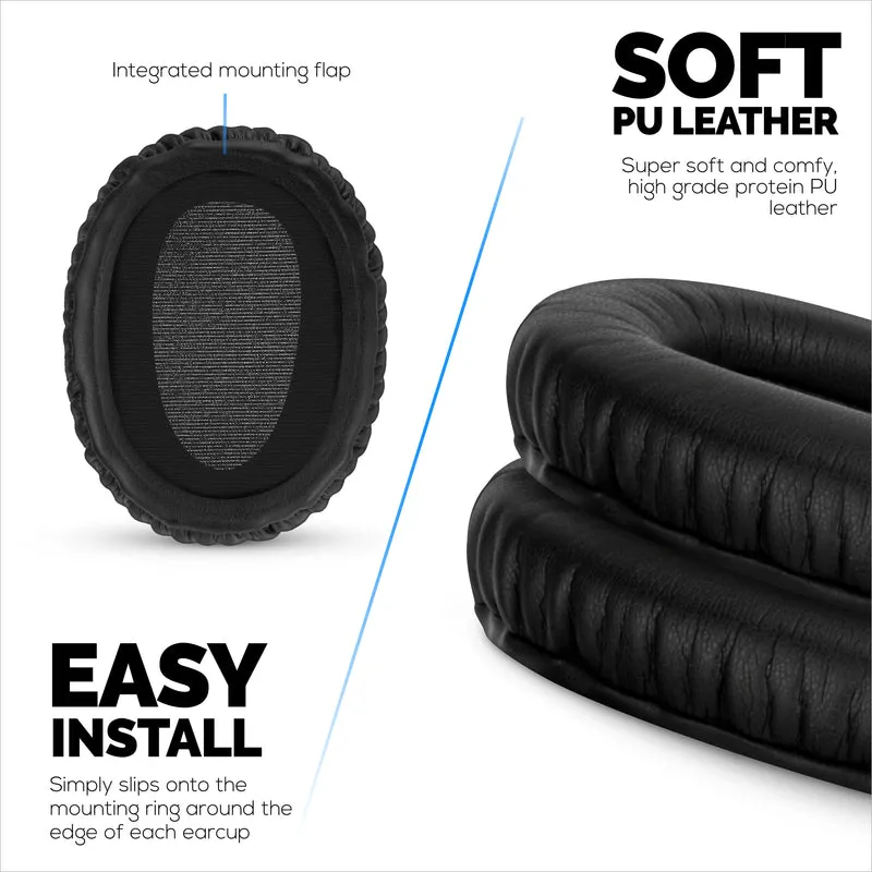Ersatz-Ohrpolster für Sony WH-CH700N, MDR-ZX770 (ZX770BN), MDR-ZX780 (ZX780DC) und MDR-10R Kopfhörer, PU-Leder, Memory Foam