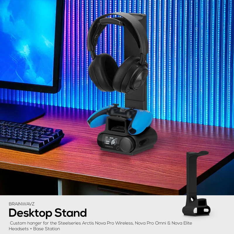 Kopfhörer- und Gamecontroller-Ständer, entwickelt für Steelseries Arctis Nova Pro Wireless, Nova Pro Omni und Nova Elite Headsets, mit Dock für die kabellose Basisstation