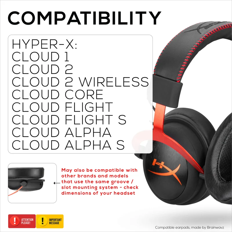 Pad Telinga Gel Kulit Sheepskin untuk HyperX Cloud 1, 2 Wayarles, Teras, Flight S, Alat dengar Alpha S & Banyak Lagi, Kulit Lembut, Gel Penyejuk, Keselesaan Tambahan, Tahan Lama & Tahan Lama