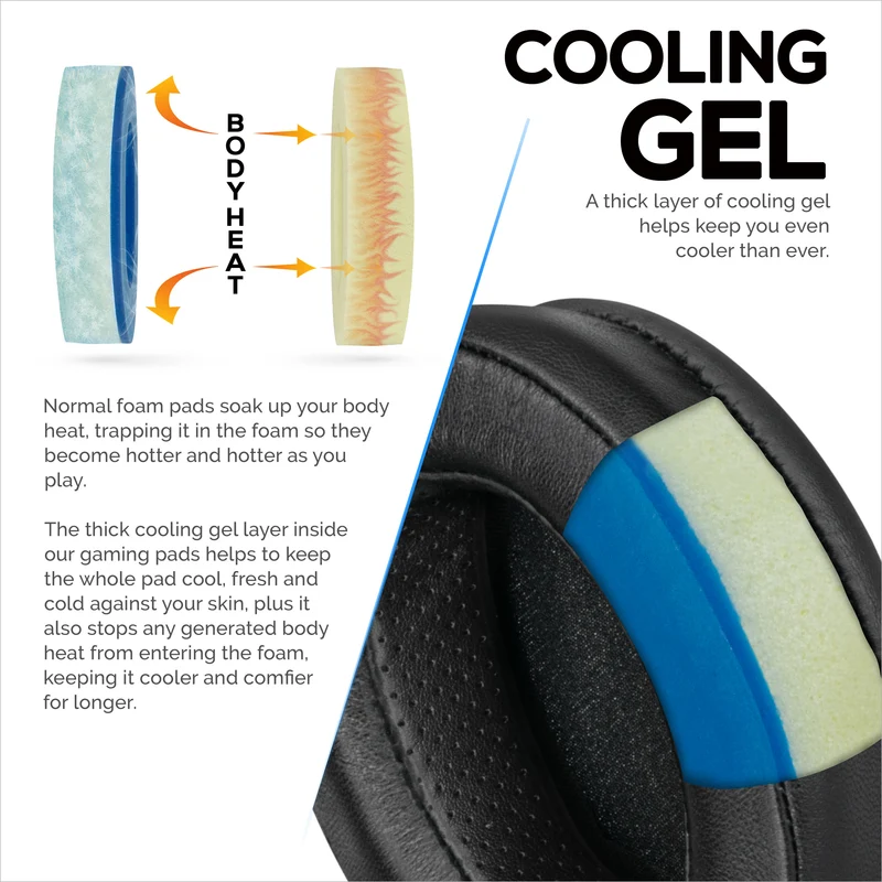 Pad Telinga Gel Kulit Sheepskin untuk HyperX Cloud 1, 2 Wayarles, Teras, Flight S, Alat dengar Alpha S & Banyak Lagi, Kulit Lembut, Gel Penyejuk, Keselesaan Tambahan, Tahan Lama & Tahan Lama