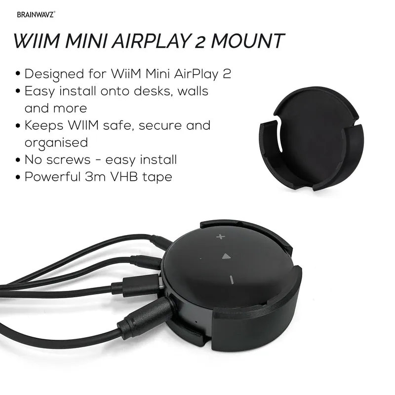 Selbstklebende Wand- und Untertischhalterung für WiiM Mini AirPlay 2, starkes selbstklebendes VHB-Klebeband, einfach zu installierende Halterung