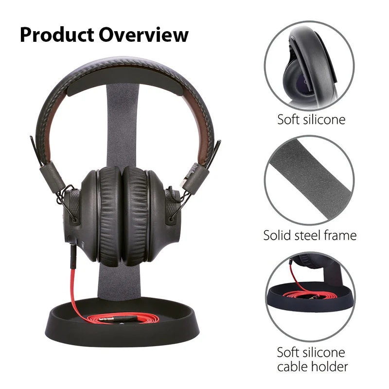HS102 | Aluminum Headphone Stand with Cable Holder