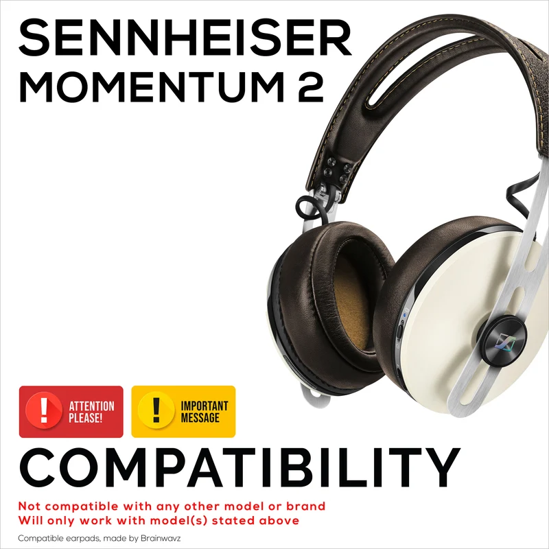 Ersatz-Ohrpolster für SENNHEISER Momentum 2-Kopfhörer – weiches PU-Leder und Memory-Schaum