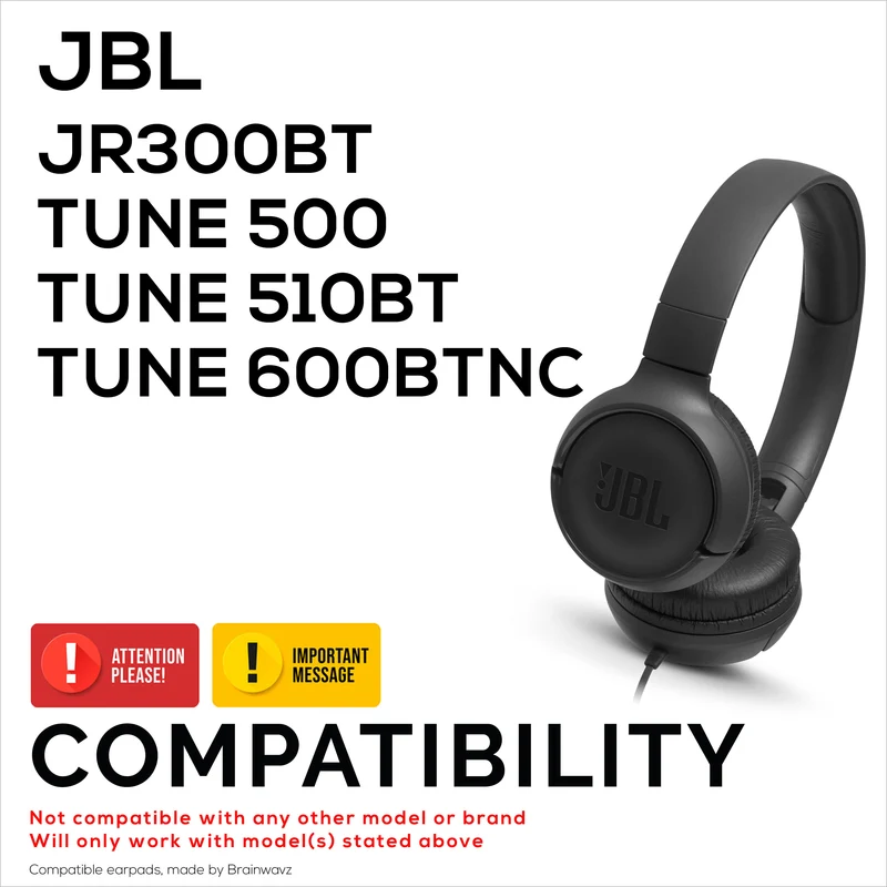 Pad Telinga Hibrid untuk Fon Kepala JBL JR300BT, TUNE 500, 510BT, 600BTNC, Gel Sejuk, Fabrik Super Lembut, Kulit PU & Busa Memori Lebih Tebal