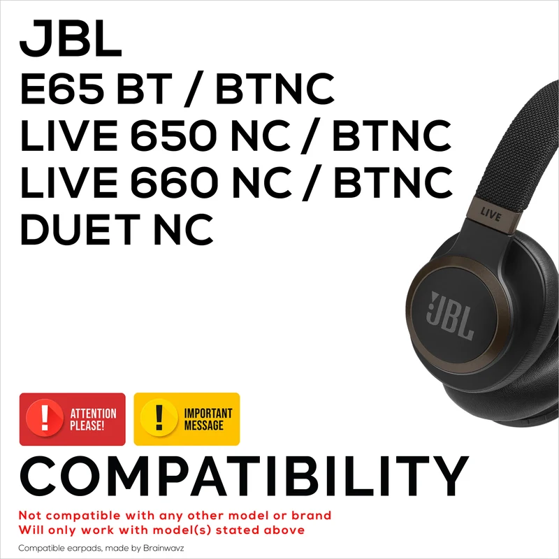 Hybrid-Ohrpolster für JBL E65 (E65BT E65BTNC), Live 650 (650NC 650BTNC), Live 660 (660NC 660BTNC) und Duet NC-Kopfhörer, kühles Gel, superweicher Stoff, PU-Leder und dicker Memory-Schaum