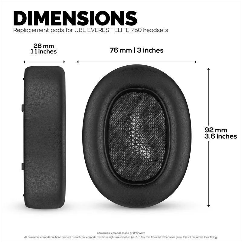 Pad Telinga Gantian untuk Fon Kepala JBL EVEREST ELITE 750 & 750NC - Kulit PU & Busa Memori