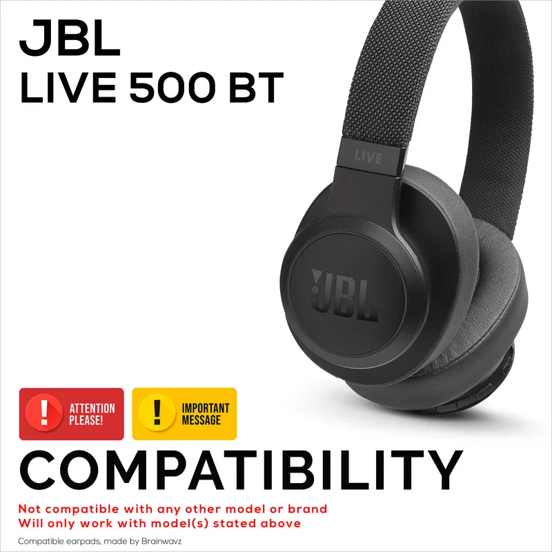 Pad Telinga Gantian untuk Fon Kepala JBL 500BT - Kusyen Telinga Kulit PU & Busa Memori