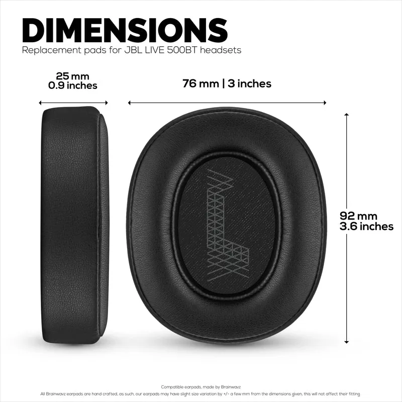 Pad Telinga Gantian untuk Fon Kepala JBL 500BT - Kusyen Telinga Kulit PU & Busa Memori