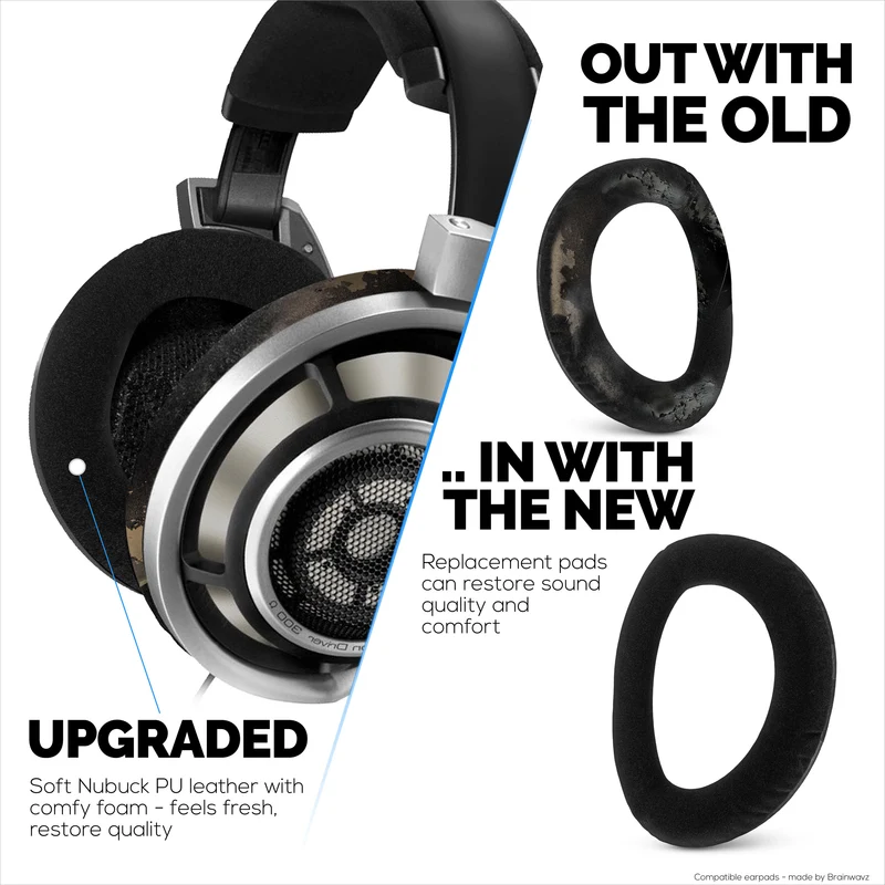 Pad Telinga Gantian untuk Fon Kepala Sennheiser HD800 - Kulit PU & Buih Lembut