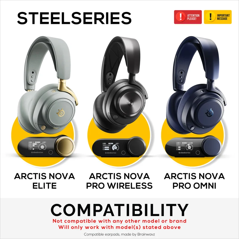 Ohrpolster aus Lammfell für Steelseries Arctis Nova Pro Wireless, Nova Pro Omni & Nova Elite Kopfhörer – Memory-Schaum mit weichem Echtleder