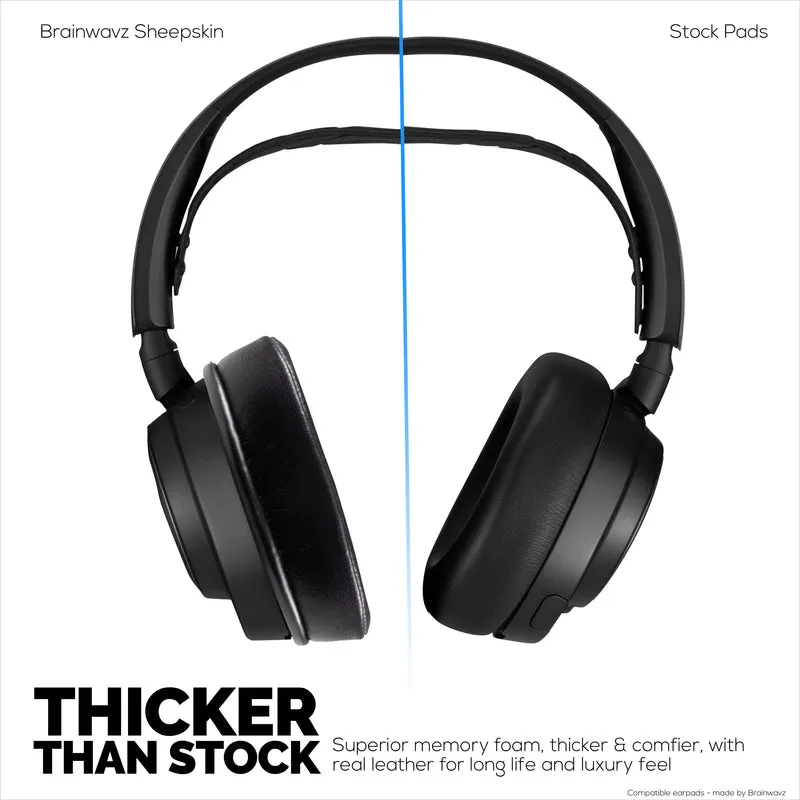 Ohrpolster aus Lammfell für Steelseries Arctis Nova Pro Wireless, Nova Pro Omni & Nova Elite Kopfhörer – Memory-Schaum mit weichem Echtleder