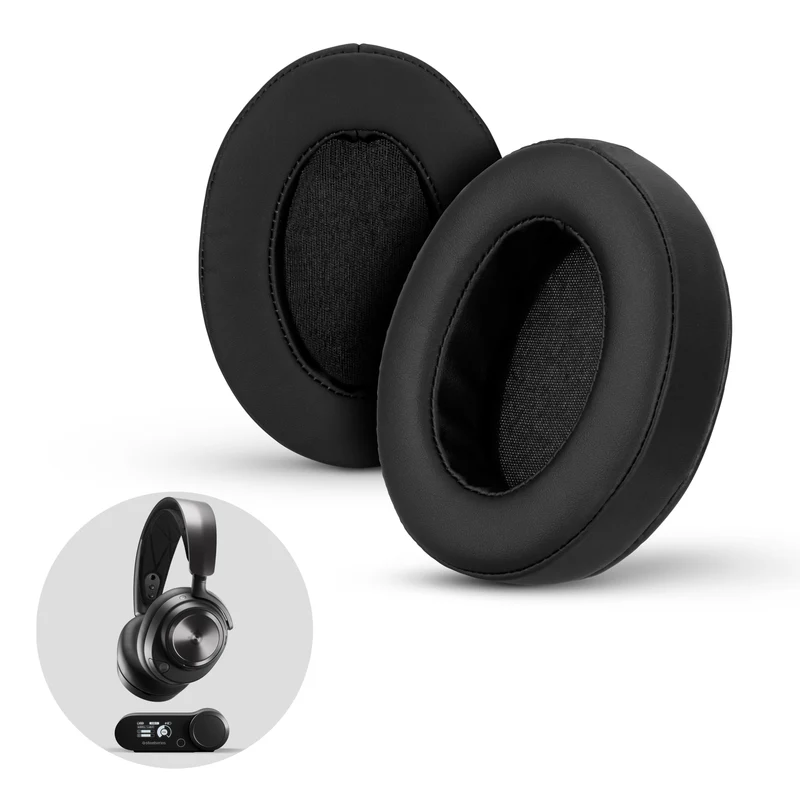 Pad Telinga Tebal Dinaik Taraf untuk Fon Kepala Steelseries Arctis Nova Pro Wireless, Nova Pro Omni & Nova Elite - Busa Memori dengan Kulit PU