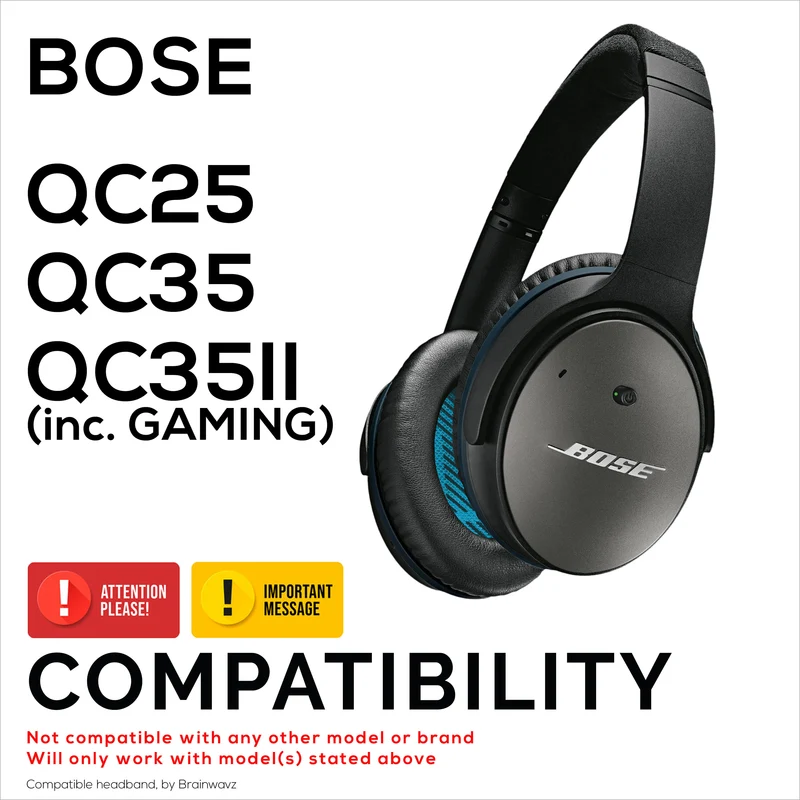 Ersatz-Kopfbügel für Bose QuietComfort QC25, QC35, QC35II und QC35II Kopfhörer – weiches PU-Leder und Schaumstoff