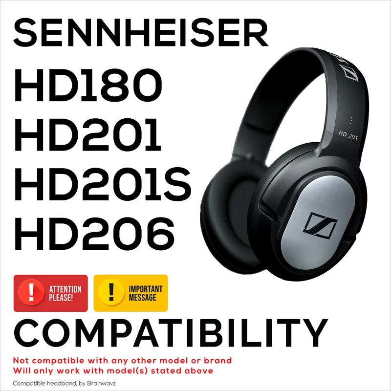 Ersatz-Kopfbügel für SENNHEISER HD201, HD180, HD201S und HD206 Kopfhörer – Polsterung aus Leder und Schaumstoff