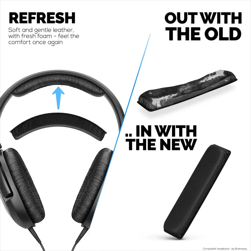Ersatz-Kopfbügel für SENNHEISER HD201, HD180, HD201S und HD206 Kopfhörer – Polsterung aus Leder und Schaumstoff