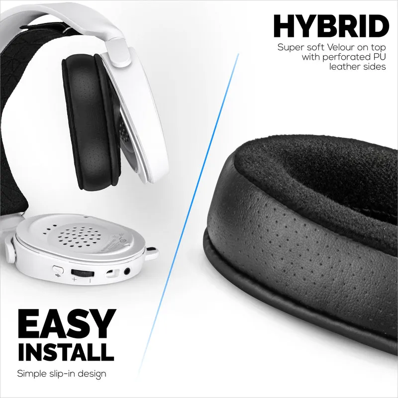 Pad Telinga Hibrid untuk Steelseries Arctis 1, 3, 5, 7, 9, PRO & PRIME Headset - Busa Memori Lebih Tebal, Selesa & Tahan Lama