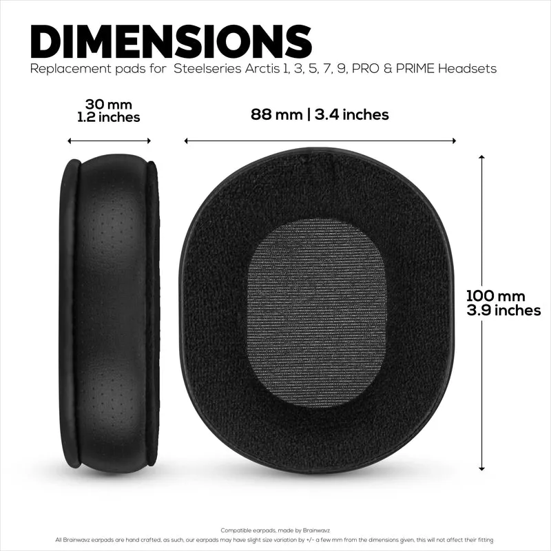 Pad Telinga Hibrid untuk Steelseries Arctis 1, 3, 5, 7, 9, PRO & PRIME Headset - Busa Memori Lebih Tebal, Selesa & Tahan Lama