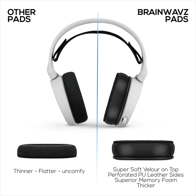 Pad Telinga Hibrid untuk Steelseries Arctis 1, 3, 5, 7, 9, PRO & PRIME Headset - Busa Memori Lebih Tebal, Selesa & Tahan Lama