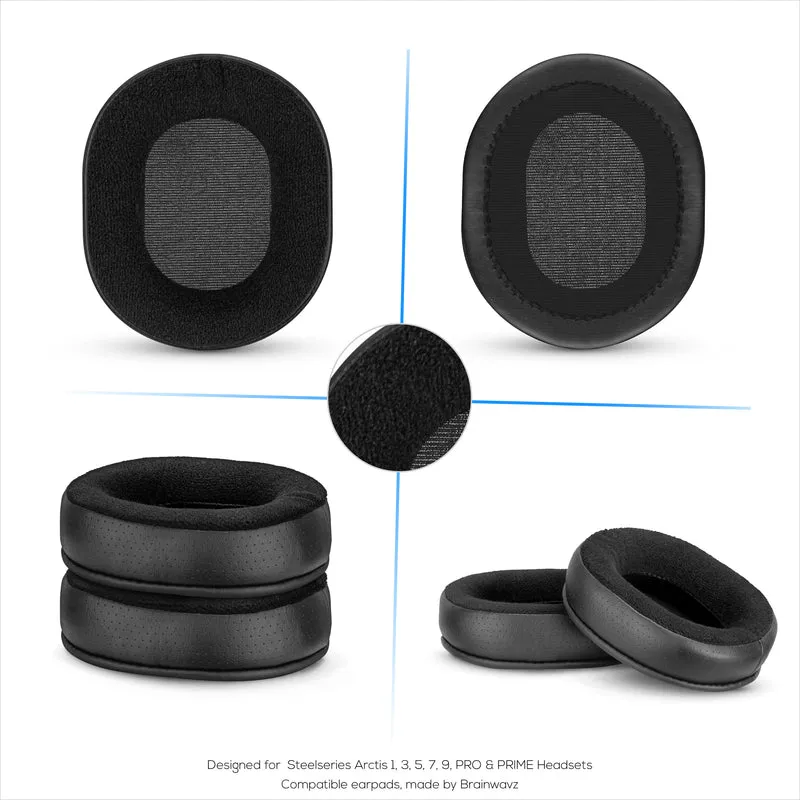 Pad Telinga Hibrid untuk Steelseries Arctis 1, 3, 5, 7, 9, PRO & PRIME Headset - Busa Memori Lebih Tebal, Selesa & Tahan Lama