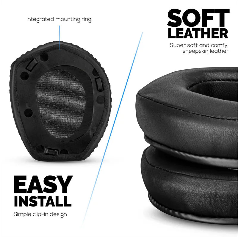 Pad Telinga Kulit Biri-biri untuk Fon Kepala SENNHEISER RS165, RS175, RS185 & RS195 - Berkualiti Tinggi, Kulit Sebenar Lembut & Alas Telinga Buih Memori, HDR165, HDR175, HDR185, HDR195