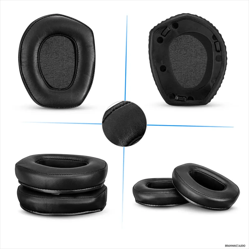 Pad Telinga Kulit Biri-biri untuk Fon Kepala SENNHEISER RS165, RS175, RS185 & RS195 - Berkualiti Tinggi, Kulit Sebenar Lembut & Alas Telinga Buih Memori, HDR165, HDR175, HDR185, HDR195