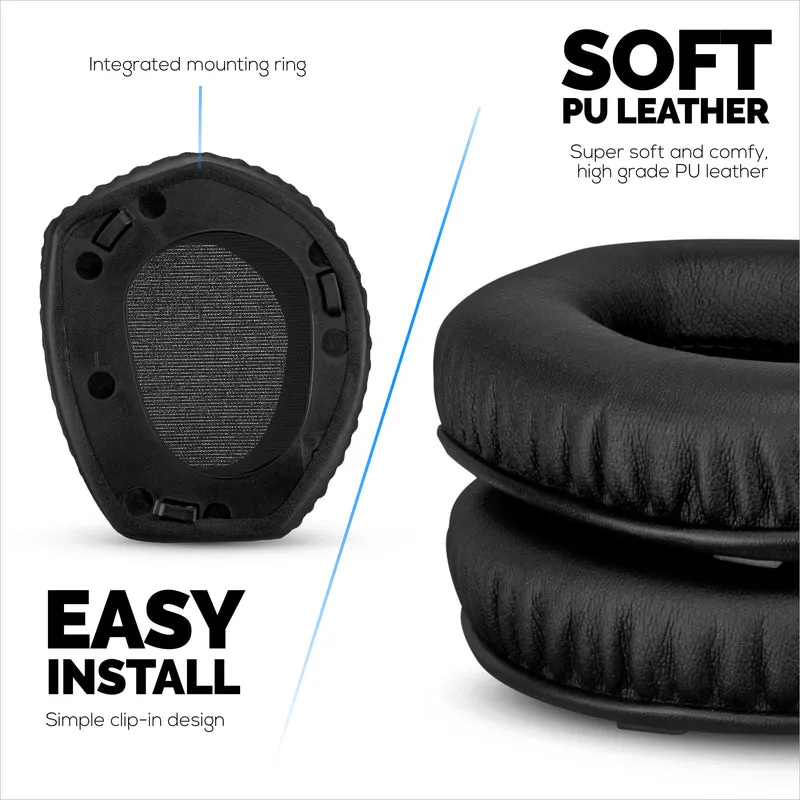 Pad Telinga Gantian untuk Fon Kepala SENNHEISER RS165, RS175, RS185 & RS195 - Kulit PU Lembut & Buih Lembut