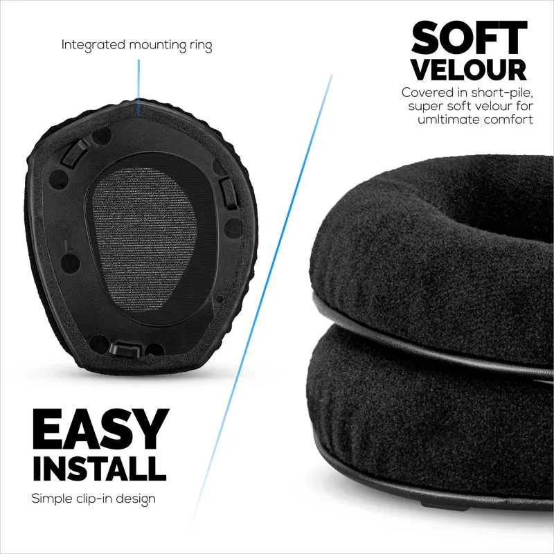 Velours-Ohrpolster für SENNHEISER RS165, RS175, RS185 und RS195 Kopfhörer – weiche Schaumstoff-Ohrpolster, HDR165, HDR175, HDR185, HDR195