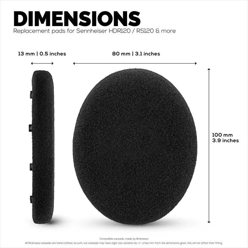 Alas Telinga Velour untuk Fon Kepala SENNHEISER RS120, RS110, RS115, RS117, RS119 - Pad Telinga Buih Lembut - HDR 120, HDR100, HDR110, HDR117, HDR119