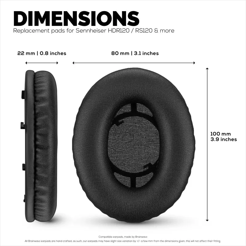 Pad Telinga Gantian untuk Fon Kepala SENNHEISER RS120, RS110, RS115, RS117, RS119 - Pad Telinga Kulit PU Lembut & Buih - HDR 120, HDR100, HDR110, HDR117, HDR119