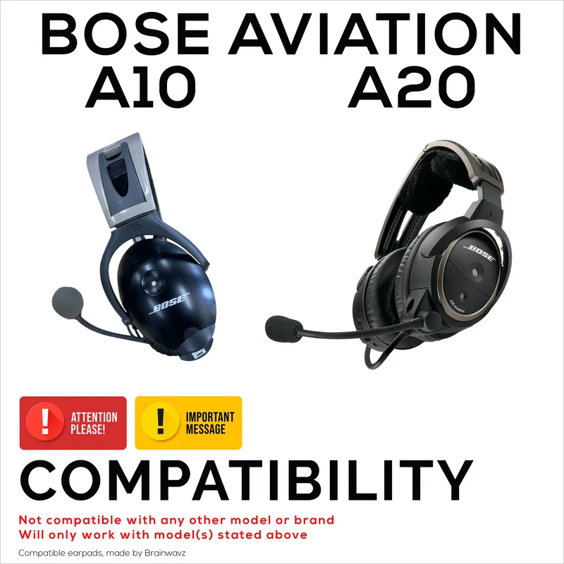Pad Telinga Gantian untuk Fon Kepala BOSE Aviation A20 A10 X - Kulit PU Lembut & Busa Memori