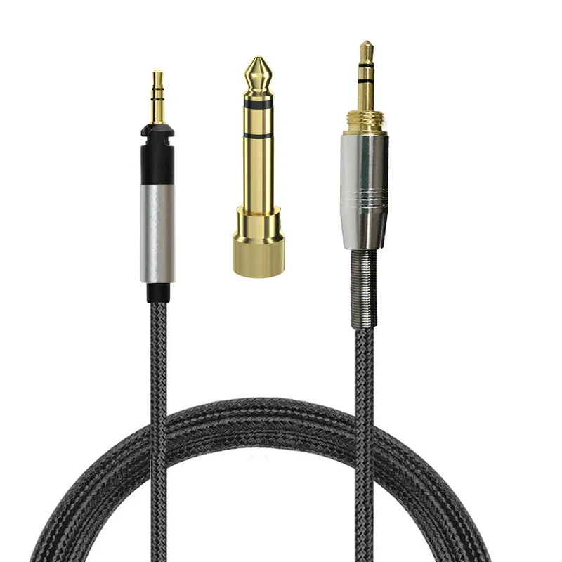 Kabel Gantian untuk set kepala Sennheiser HD518, HD558, HD598Cs, HD598, HD599, HD569 & HD579, Dengan Penyesuai Audio ¼” (6.35mm) - 2M / 78”