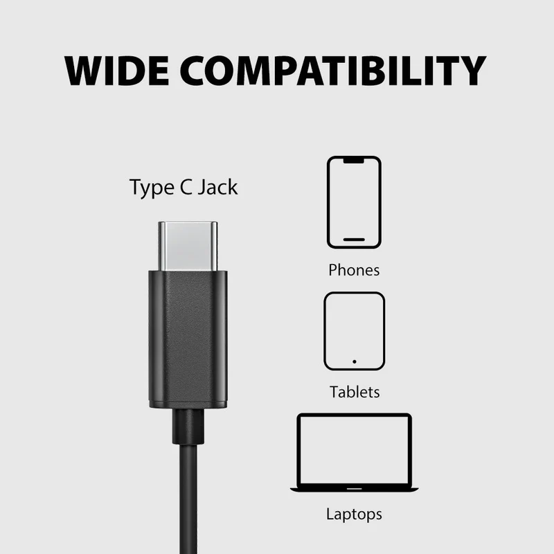 Hush C30 | Wired USB C Noise Canceling Earbuds