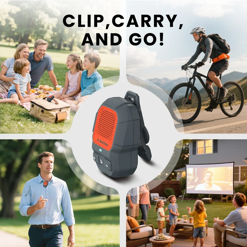 ShareCast Solo | Clip-On Auracast Wearable Speaker
