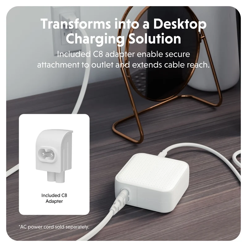 HyperJuice® 70 W USB-C GaN-Reiseladegerät mit Sicherheitsprüfung – Weiß