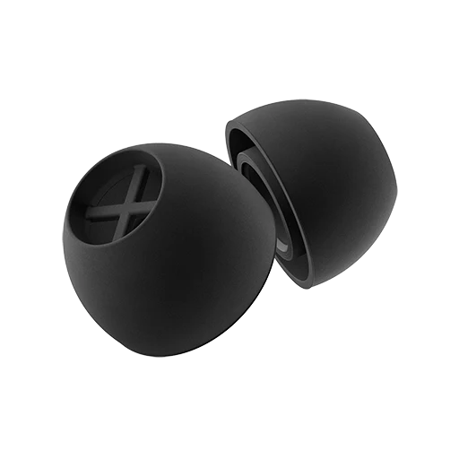 Silicone Ear Tips, Black, 5 Pair