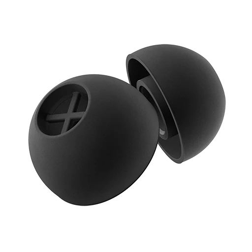 Silicone Ear Tips, Black, 5 Pair