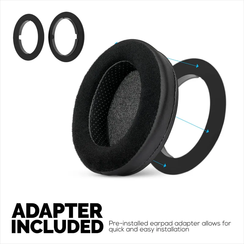 Dicke Hybrid-Ohrpolster für Sennheiser HD600, HD650, HD660S, HD525, HD535, HD545 und Massdrop HD58X, HD6XX Kopfhörer – Memory-Schaum mit Hybridmaterial aus Velours und PU-Leder