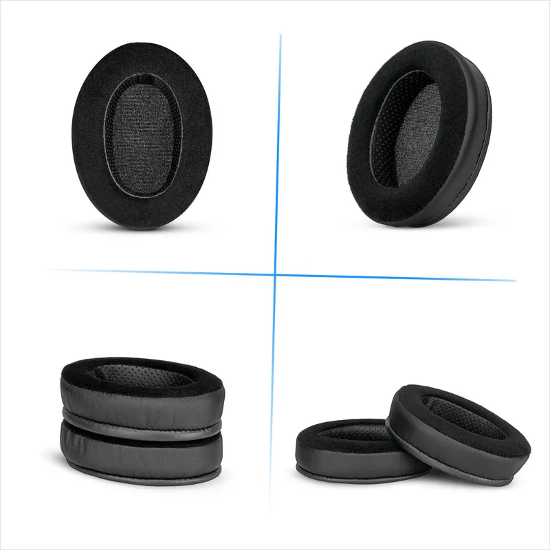 Dicke Hybrid-Ohrpolster für Sennheiser HD600, HD650, HD660S, HD525, HD535, HD545 und Massdrop HD58X, HD6XX Kopfhörer – Memory-Schaum mit Hybridmaterial aus Velours und PU-Leder