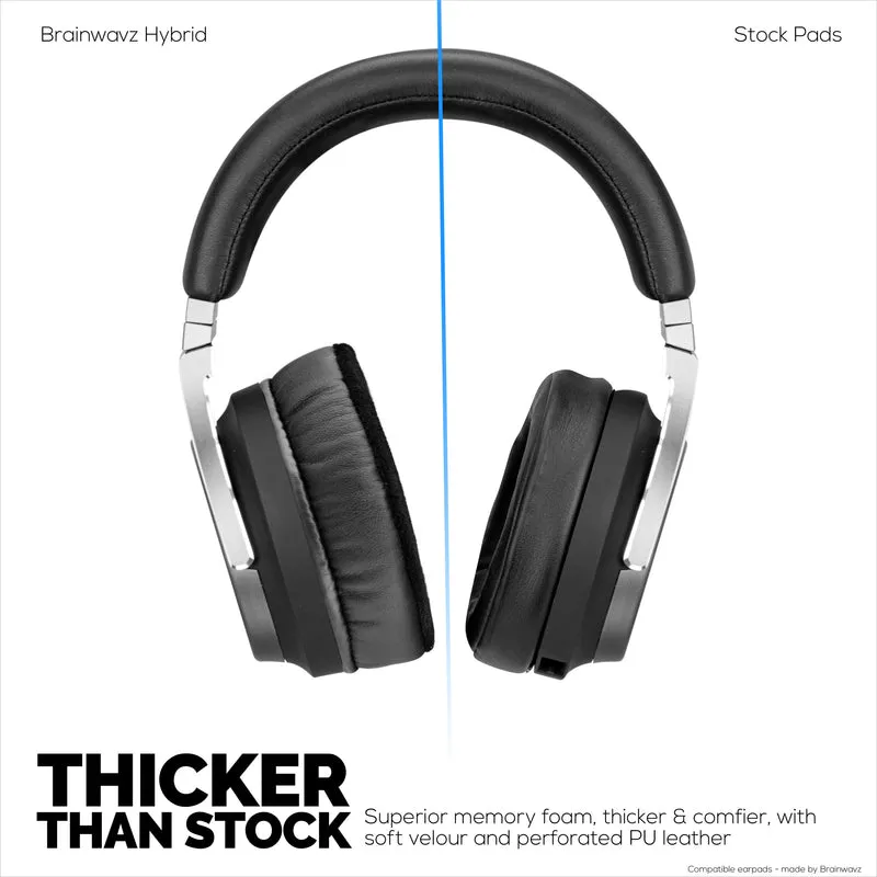 Dicke Hybrid-Ohrpolster für Corsair Virtuoso RGB Headset (Wireless/XT/SE) – Memory-Schaum mit Velours- und PU-Leder-Hybridmaterial