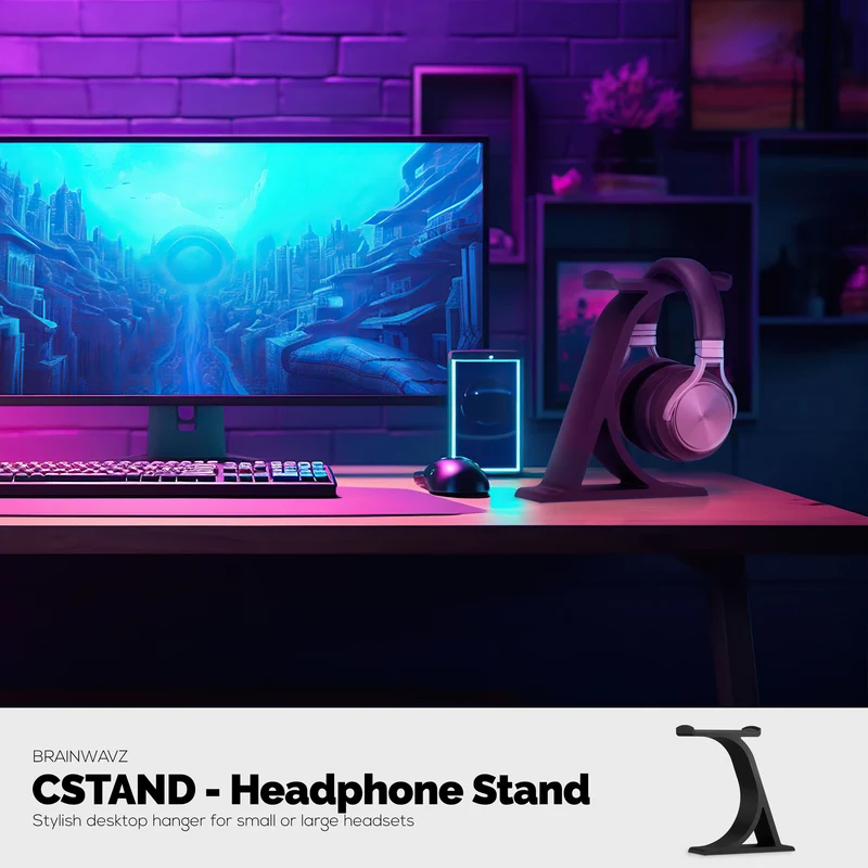CSTAND - Tempatan Fon Kepala untuk Meja - Reka Bentuk Universal untuk Semua Alat Dengar Permainan & Audio