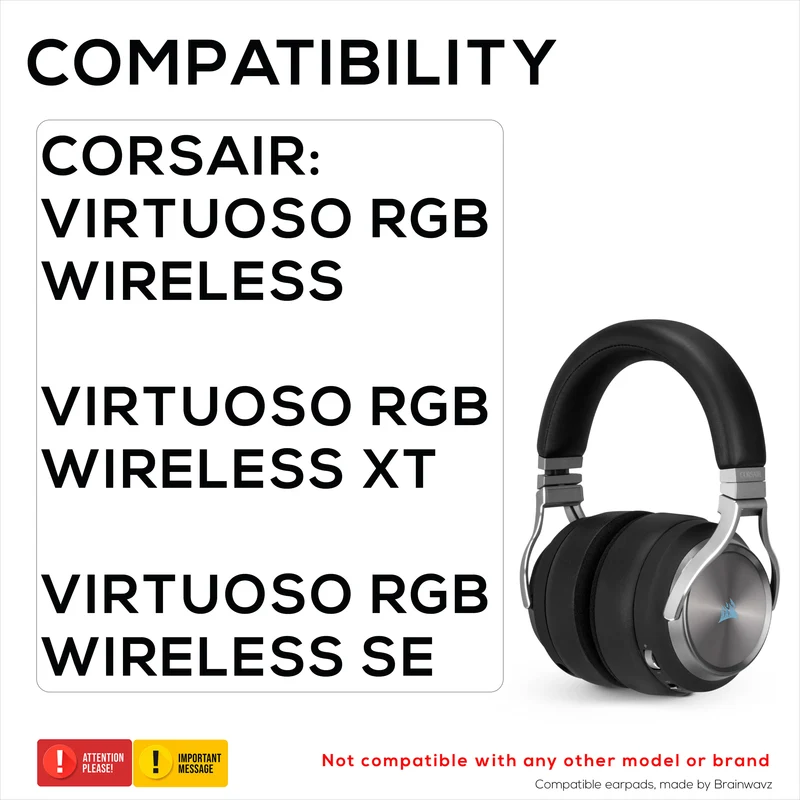 Hybrid-Ohrpolster für Corsair Virtuoso RGB-Gaming-Headset (Wireless/XT/SE) – Kühlgel, Memory-Schaum, langlebig, dick und schallisolierend