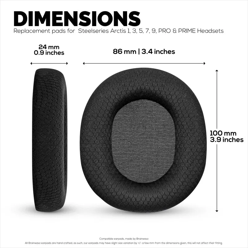 Ersatz-Ohrpolster für Steelseries Arctis 1, 3, 5, 7, 9, PRO & PRIME Headsets, weiches, atmungsaktives Gewebe, zusätzlicher Komfort