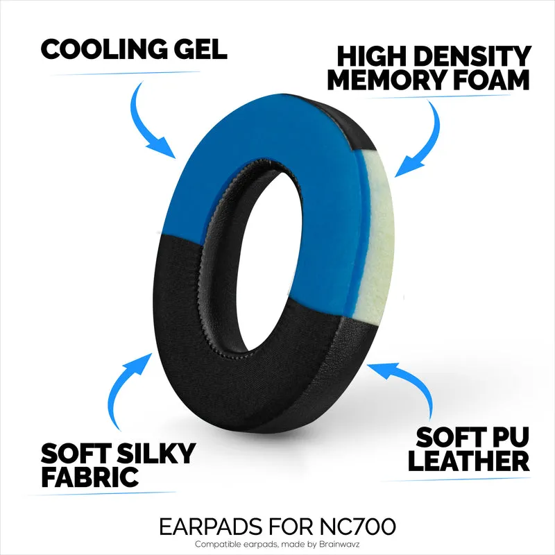 Pad Telinga Gantian Bose NC700 Hibrid dengan Gel, Busa Memori, Fabrik Bernafas & Kulit PU Lembut